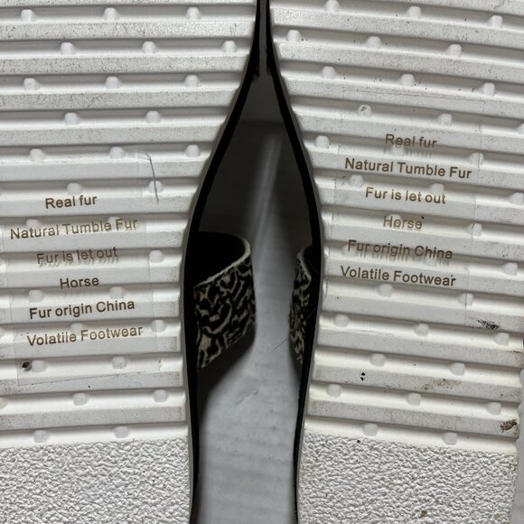 Volatile Sandals Womens 9 Amy Jane Calf‎ Hair Strappy Slides Slip On Comfort - Picture 5 of 9